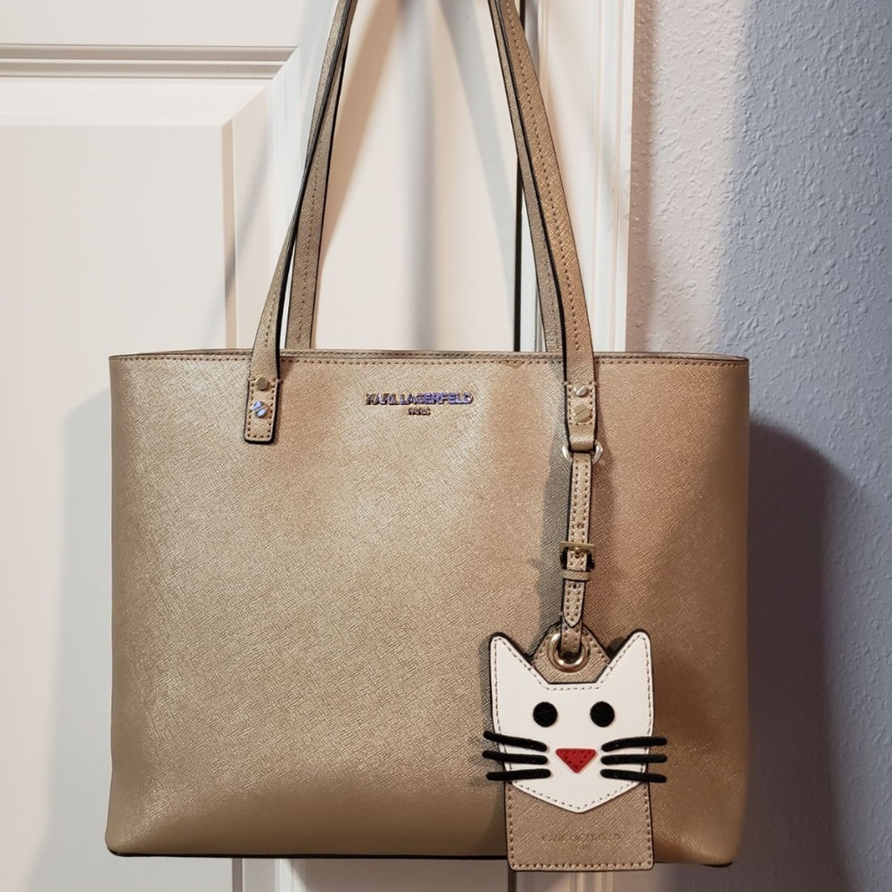 Gold Pearl karl lagerfeld shoulder gold bag